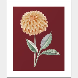 Painterly Dahlia Posters and Art